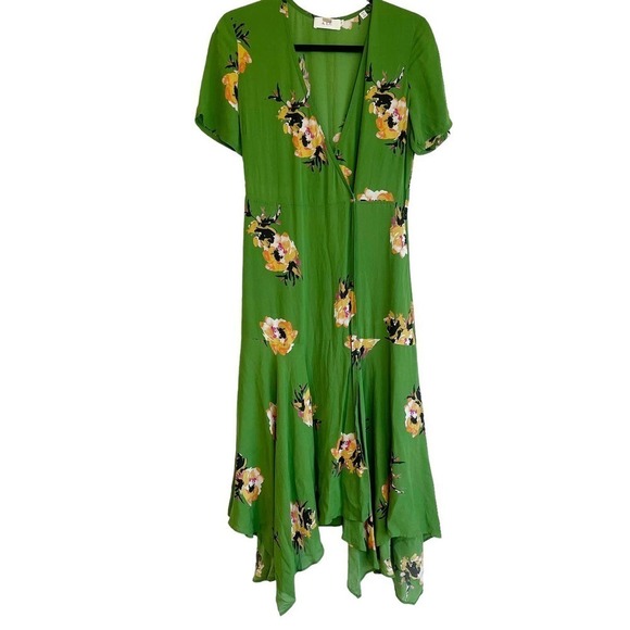 A.L.C. Cora Floral Print 100% Silk Wrap Dress Size 6 - Picture 7 of 12